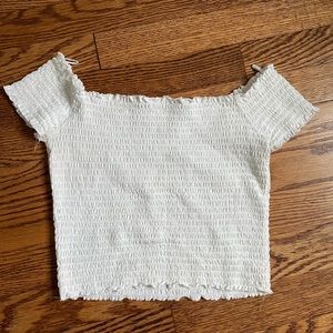 Garage white crop top